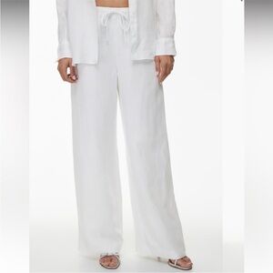 Wilfred Free Aritzia NWT Lodge Linen Pants Wide Leg White size XL